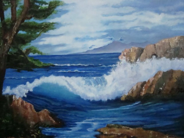 pino junto al mar Oil Canvas Landscaping