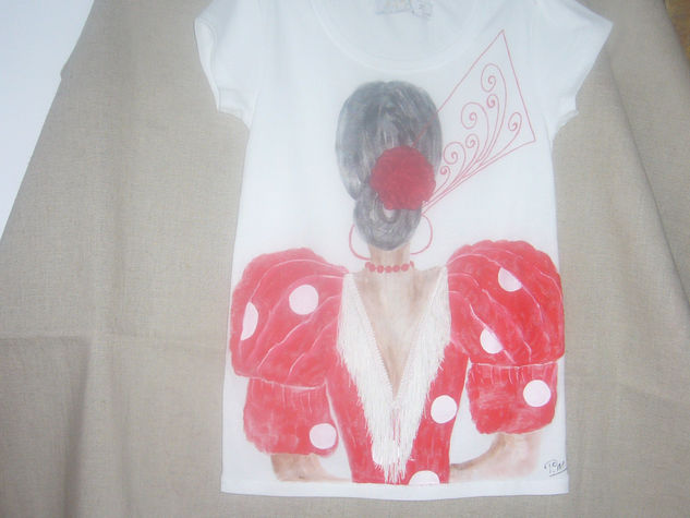 Camiseta pintada 1 Others Textile Figure Painting