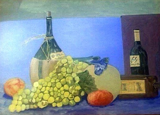 Frutas y vino Oil Canvas Landscaping