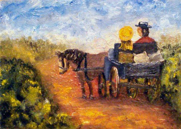 VOLVIENDO DE COMPRAS Oil Canvas Landscaping