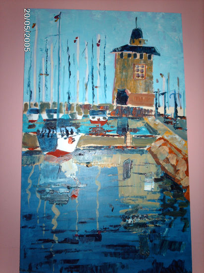 MARINA Oil Canvas Marine Painting