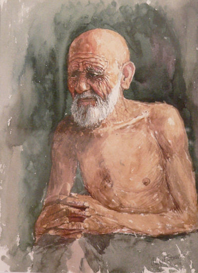 viejo modelo Watercolour Paper Figure Painting