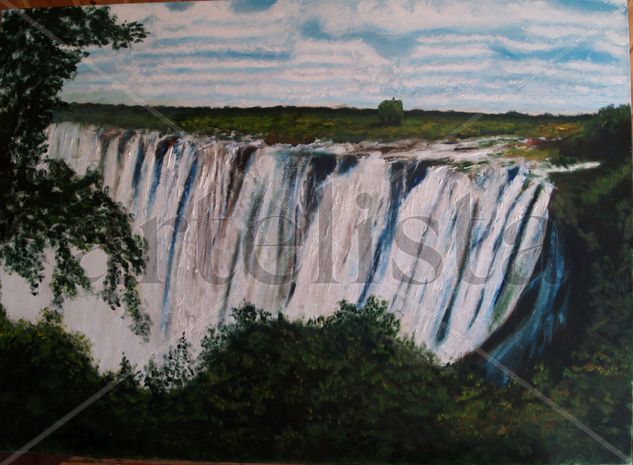 B13 Victoria Falls (2008) Oil Panel Landscaping