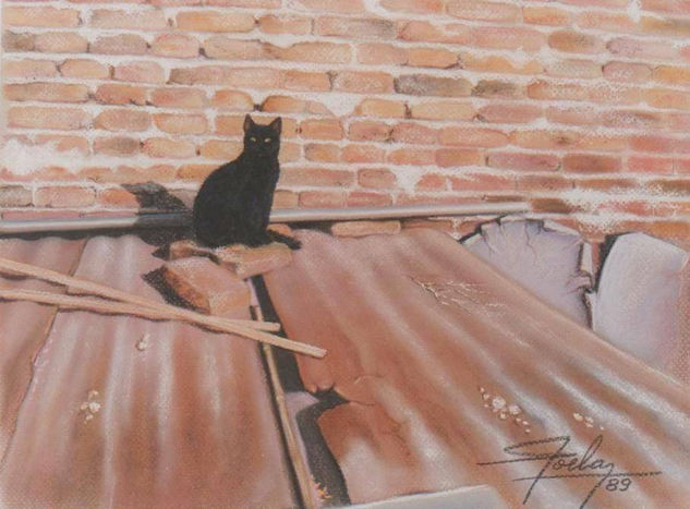 el gato negro Pastel Papel Animales