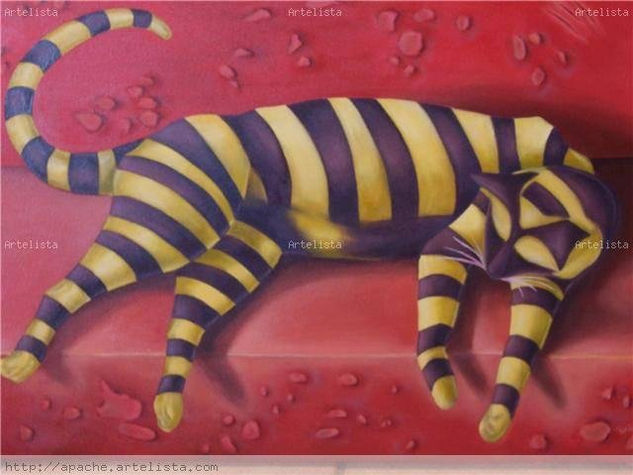 gato Oil Canvas Animals