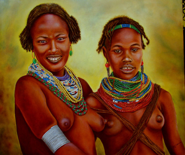 Niñas de Daasanetch Oil Canvas Nude Paintings