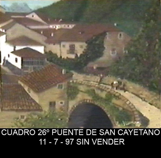 el puente de san cayetano (potes) Oil Canvas Others