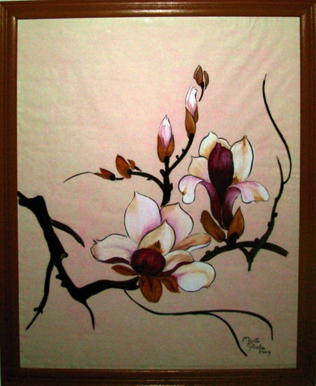 Magnolias en primavera Watercolour Paper Floral Painting