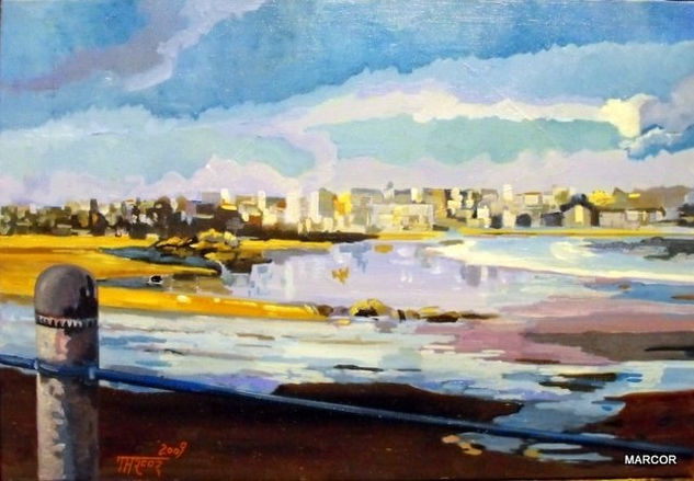 EL CAMELLO Y SARDINERO Oil Canvas Marine Painting