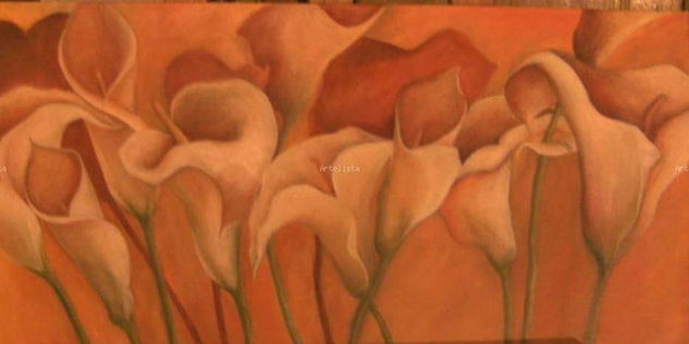 Coro de Calas Oil Canvas Floral Painting