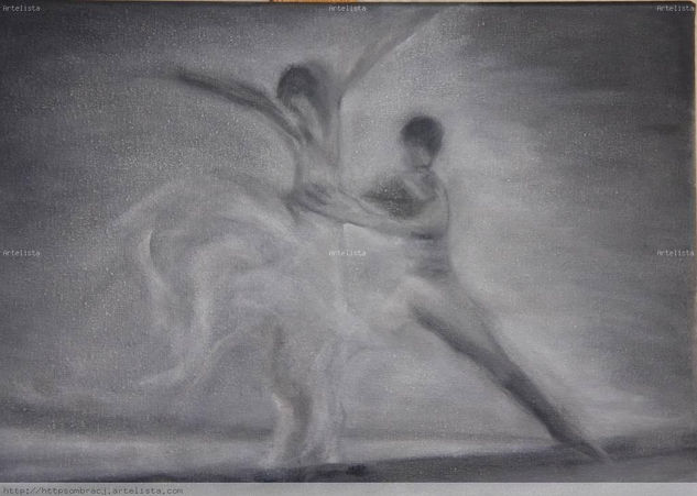 Bailarines en sombra Oil Canvas Figure Painting