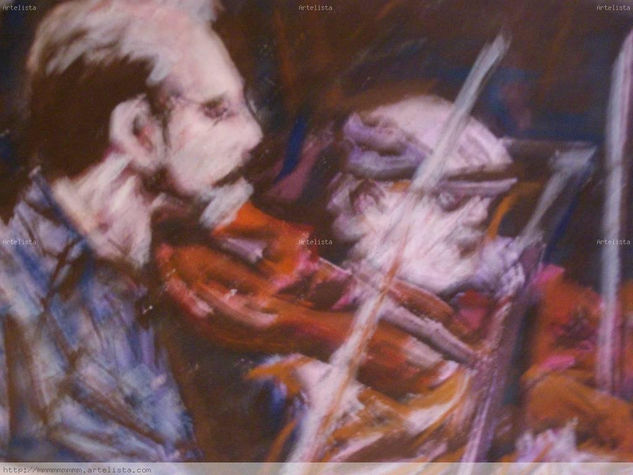 VIOLINES Pastel Paper Figure Painting