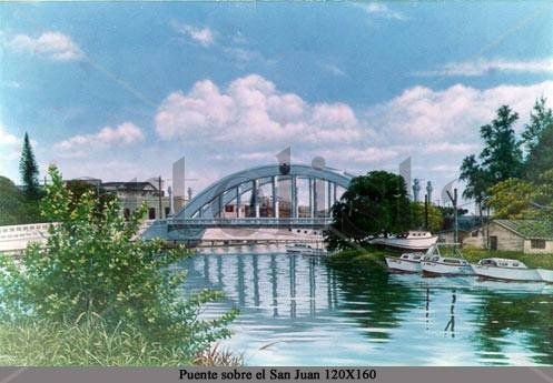 ´´puente sobre el san juan´´ Óleo Lienzo Paisaje