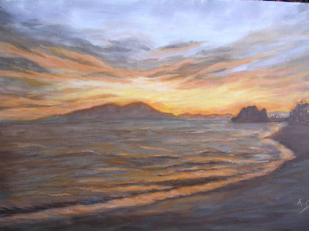 CASI ESTA ANOCHECIENDO Oil Canvas Marine Painting