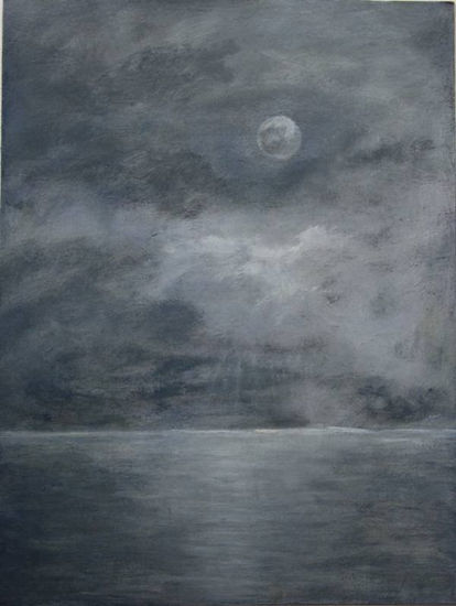 La Luna se esconde Oil Card Marine Painting