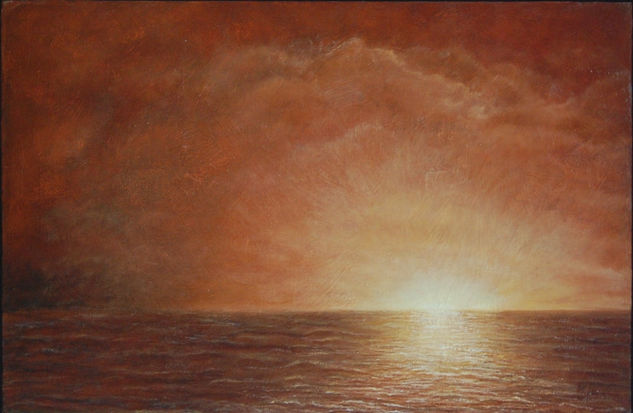 Atardecer en el Mar Oil Panel Marine Painting