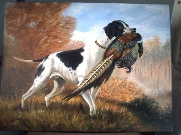 PERRO CAZANDO Oil Canvas Landscaping