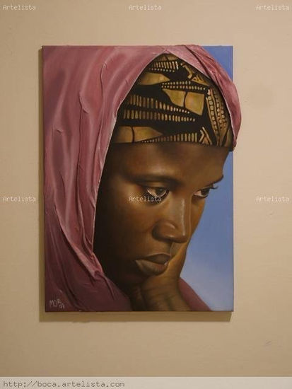 amina lawal Mixed media Canvas Portrait