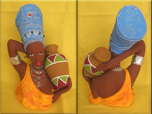 Africana e jarro pintura artesanal R$40,00