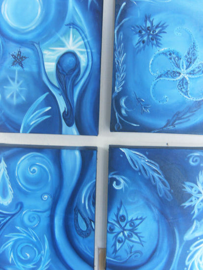 Luz azul Oil Canvas Figure Painting