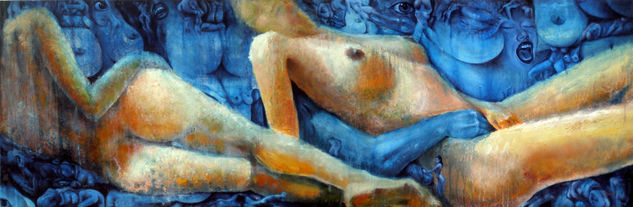 "Combustion Fria" Oil Canvas Nude Paintings