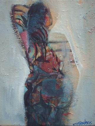 Una mujer desnuda y en lo oscuro