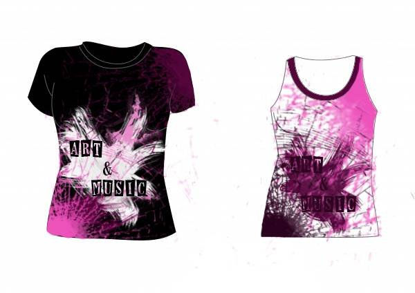 Diseño de camiseta art & music 