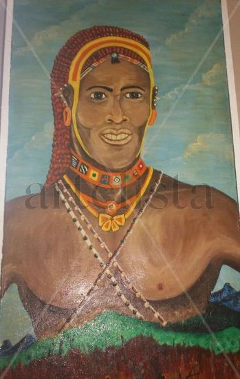 Guerrero Masai Oil Canvas Portrait