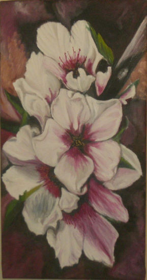 flor del amendro Oil Canvas Floral Painting