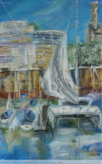 Puerto Madero, presente... Oil Canvas Landscaping