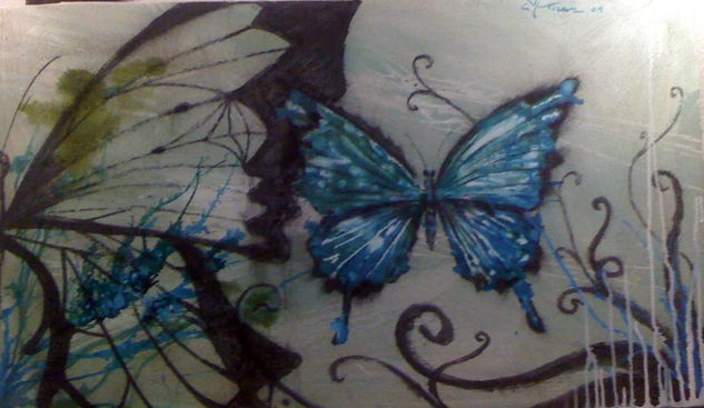 mariposa Mixed media Canvas Animals