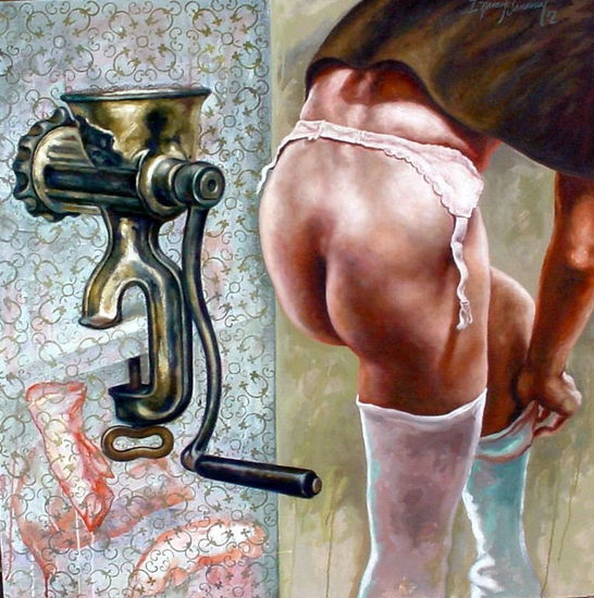 serie FILOSOFIA DEL SOSTÉN IV Mixed media Canvas Nude Paintings