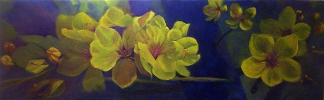 Otra visión del pruno Oil Panel Floral Painting