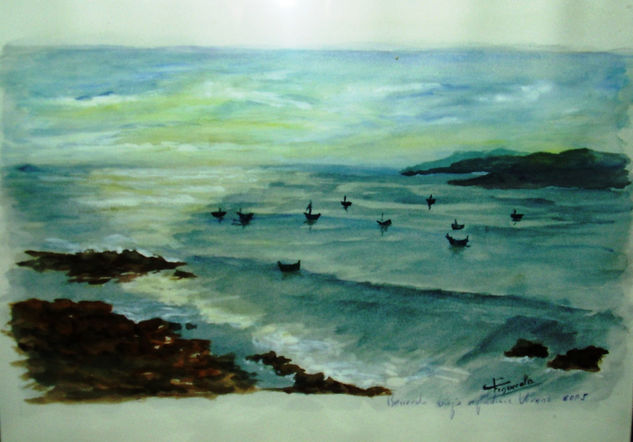 EN LA RIA GALLEGA Watercolour Paper Marine Painting