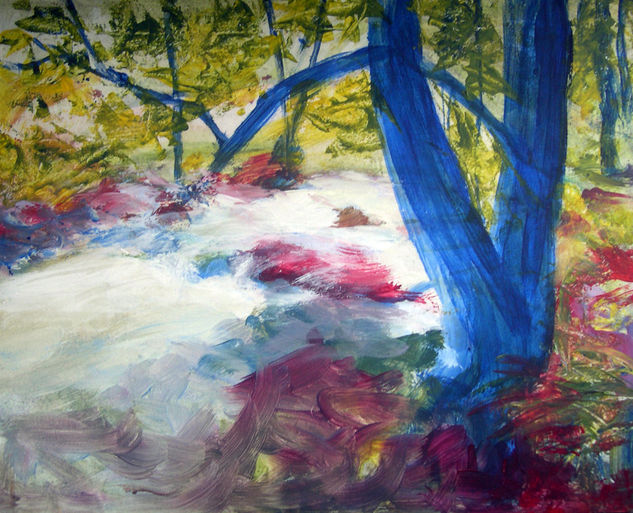 arroyo en el bosque Acrylic Others Landscaping