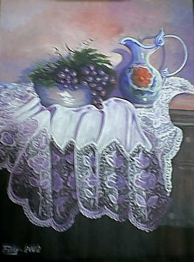 jarrón de sevres y uvas