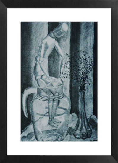 Taker en jarron Graphite Card Still Life Paintings