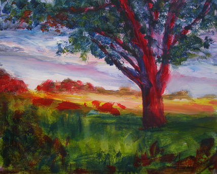 Atardecer con árbol