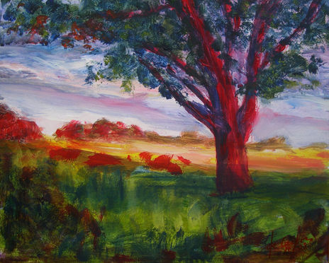 Atardecer con árbol