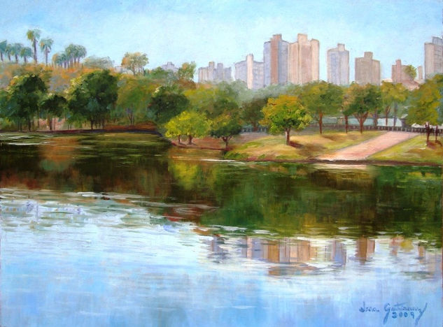 Rio Piracicaba - reflexos Oil Paper Landscaping