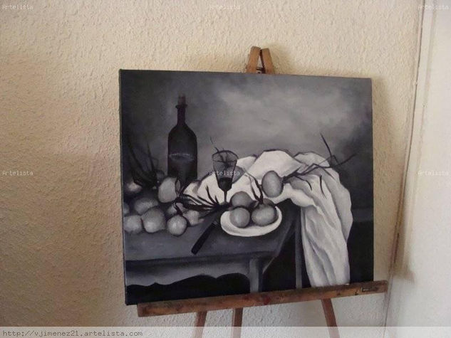 bodegon con cebollas  en neutros Oil Canvas Still Life Paintings