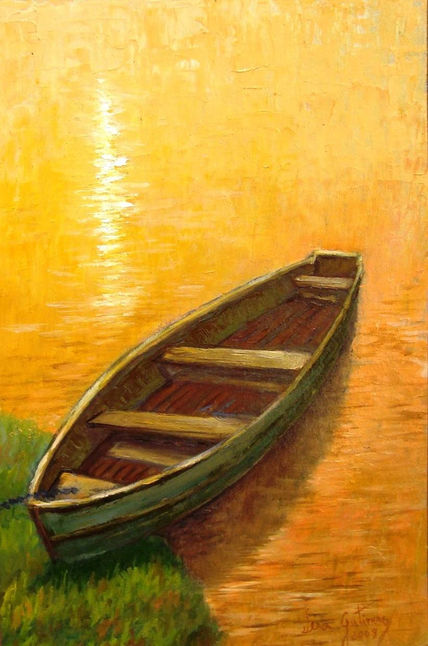 Barco ao entardecer