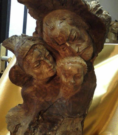 Jeús, María y José. Wood Figurative