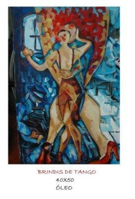 BRINDIS DE TANGO Oil Canvas Figure Painting