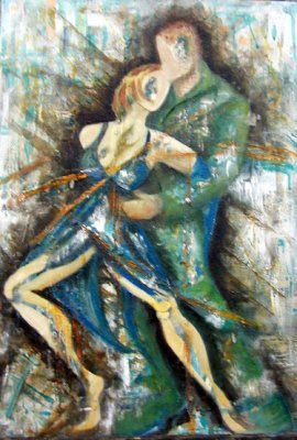 AMANECER DE TANGO Mixed media Canvas Figure Painting