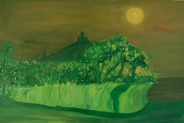 templo de noche en japon Oil Canvas