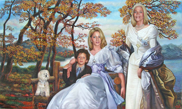 The Susan Family Oil Canvas Portrait