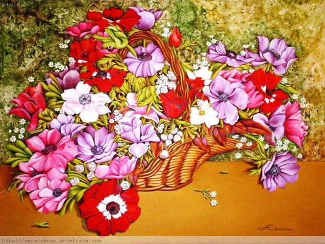 Primavera Oil Canvas Floral Painting