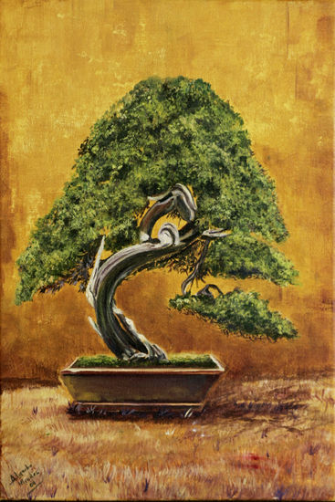 SERIE BONSAI Oil Canvas Floral Painting