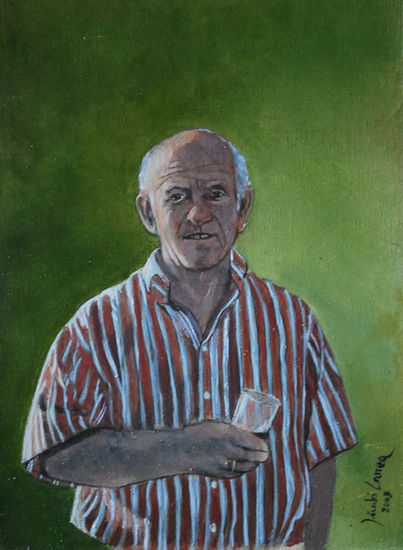 retrato de Esteban en Meñaka Oil Canvas Portrait